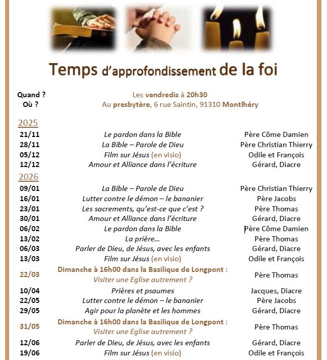 Dépliant Nourrir la vie spirituelle page 1
